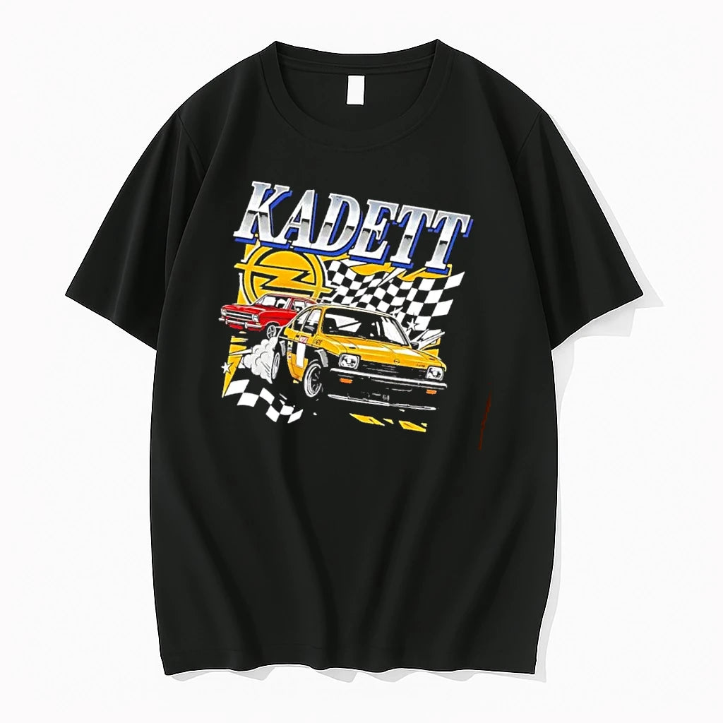 Officials Opel Kadett Vintage Rally Cars Drifting Smoke Checkered Flag Mens Premium T Shirt