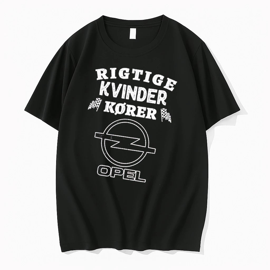 Officials Opel Rigtige Kvinder Korer Chequered Racing Flags Distressed Logo Mens Premium T Shirt
