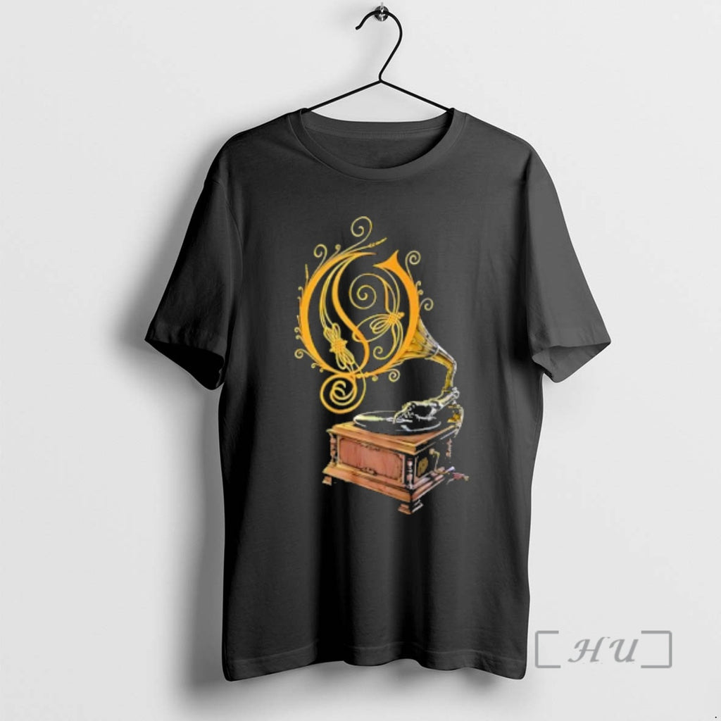 Officials Opeth Gramophone Skeleton Hand Playing Vinyl Record Logo