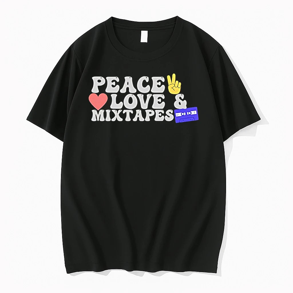 Officials Peace Love And Mixtapes Cassette Retro T Shirt Sweater
