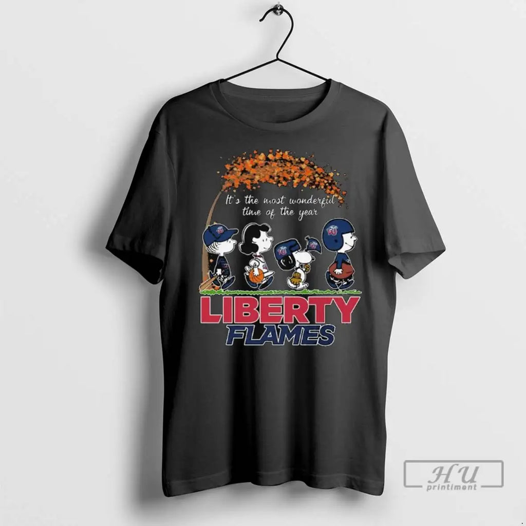 Officials Peanuts Its The Most Wonderful Time Of The Year Liberty Flames Long Sleve