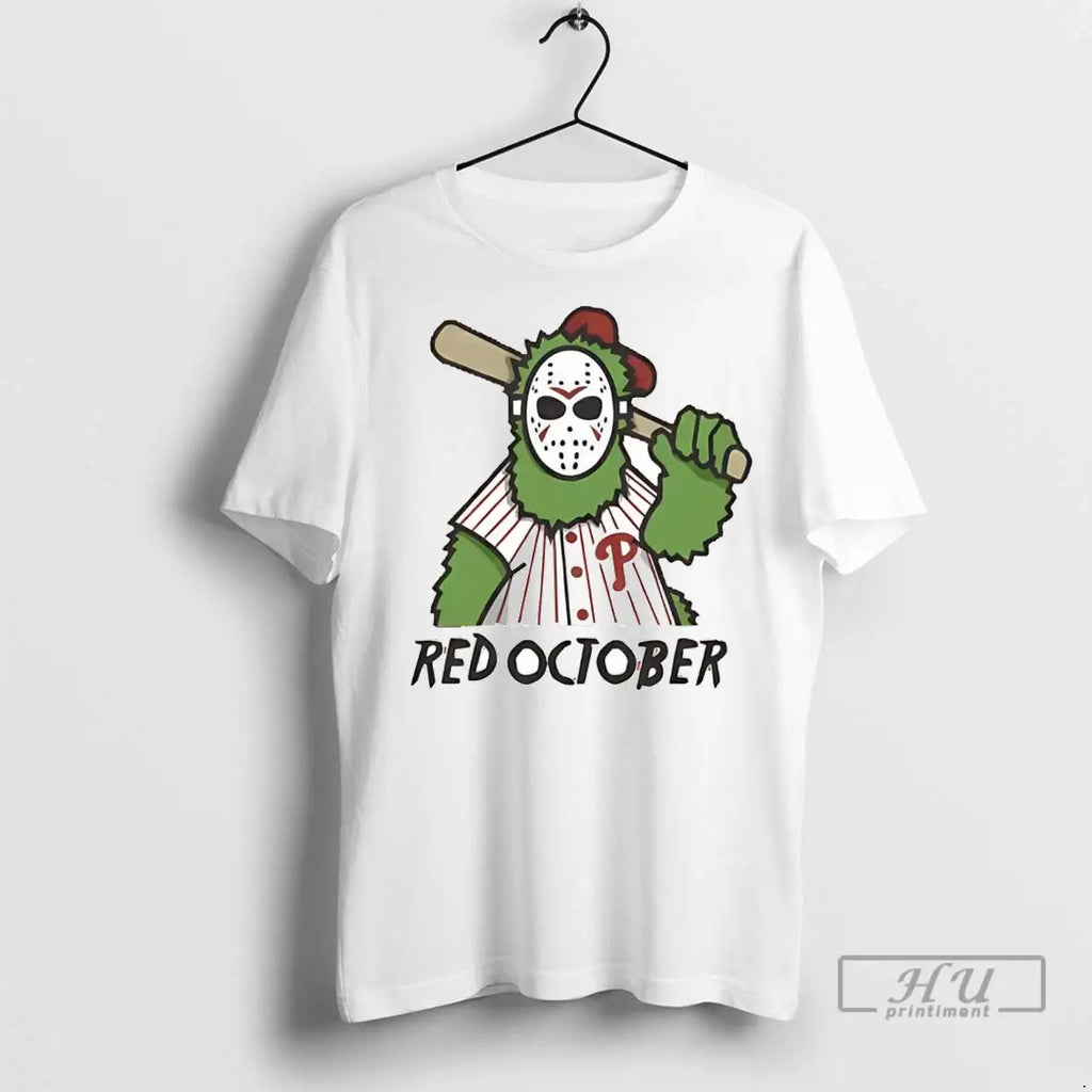 Officials Philadelphia Phillies Phanatic Jason Voorhees Red October T Shirts