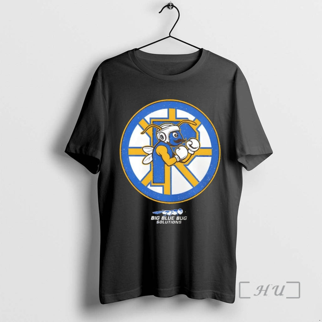 Officials Providence Bruins Hockey Big Blue Bug Solutions Logo
