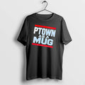 Officials Ptown As A Red Horizontal Bars White Varsity Block Lettering Mens T Shirt Sweater