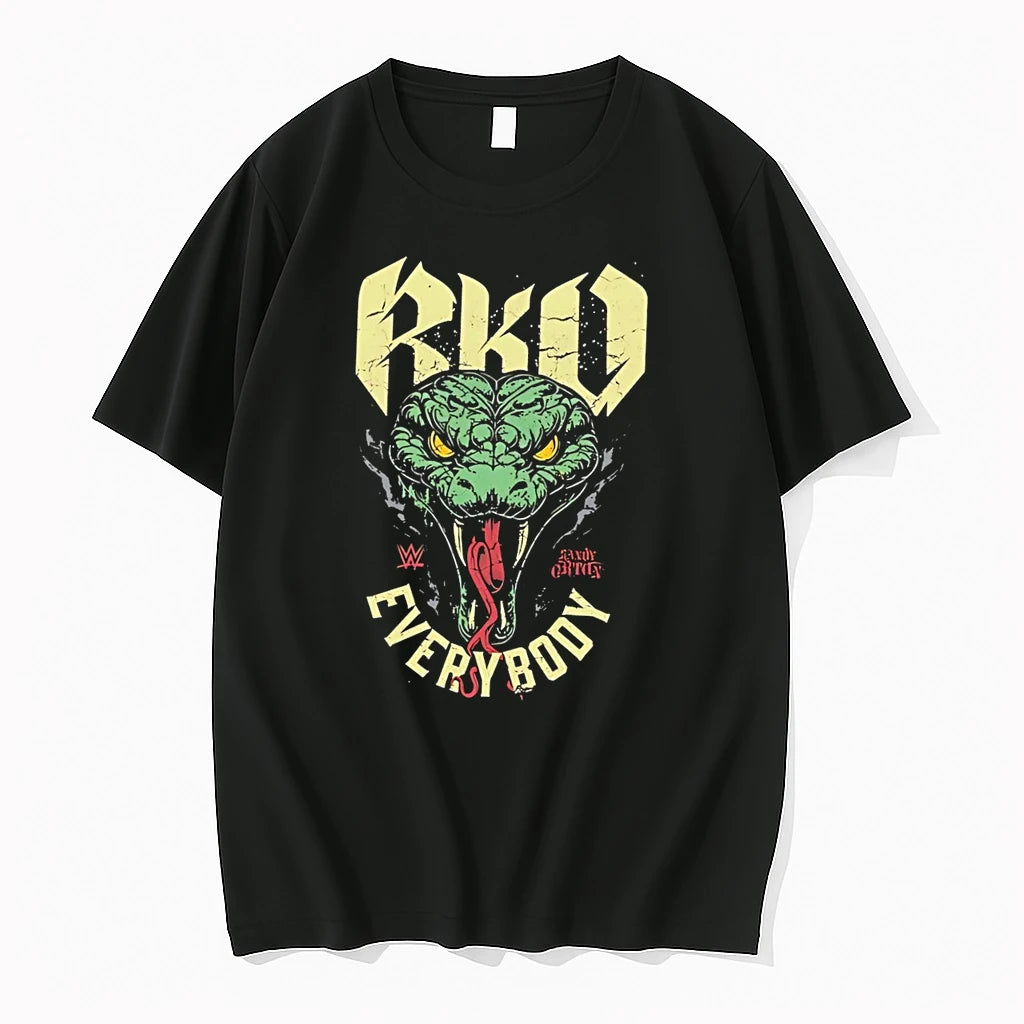 Officials Randy Orton Rko Outta Nowhere Snake Graphic Black Premium T Shirt