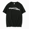 Officials Retro Vintage Classic Coupe Car Side Profile White Line Art Mens
