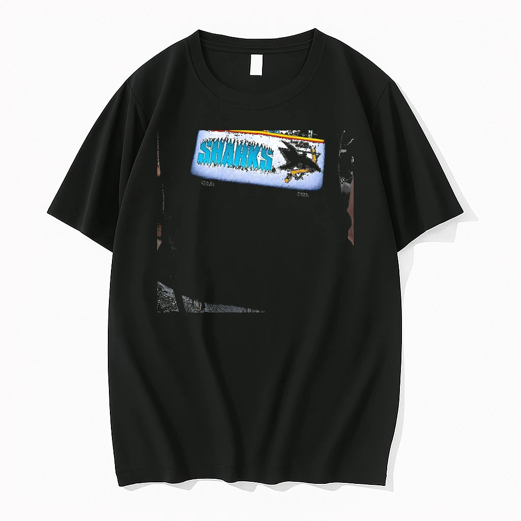 Officials San Jose Sharks Nhl Hockey Fans And Giant Shark Breaking Glass