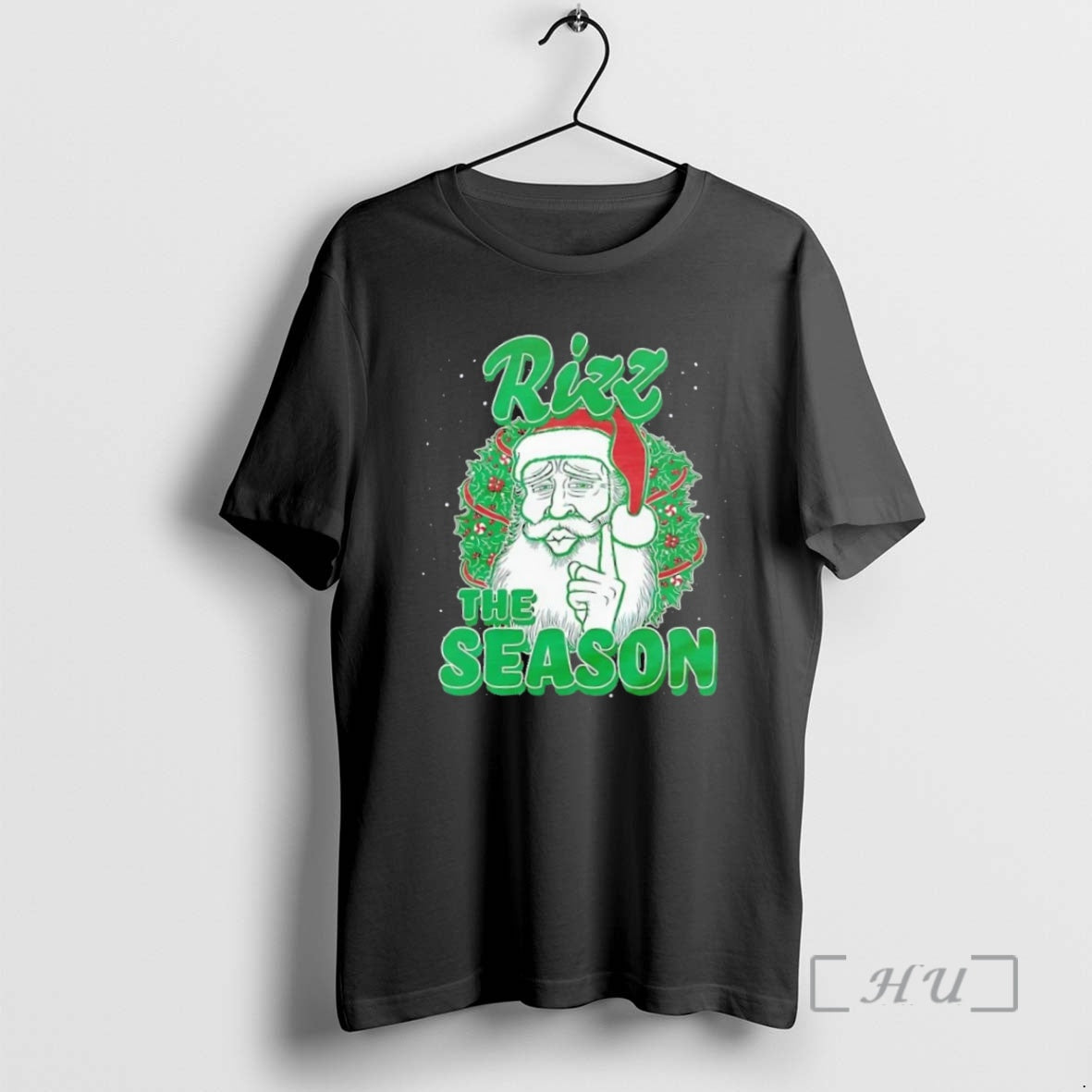 Officials Santa Rizz The Season Christmas Wreath T Shirt Sweater