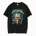 Officials Savage Skull Snake Blue Flames Arrows Black T Shirt Sweater