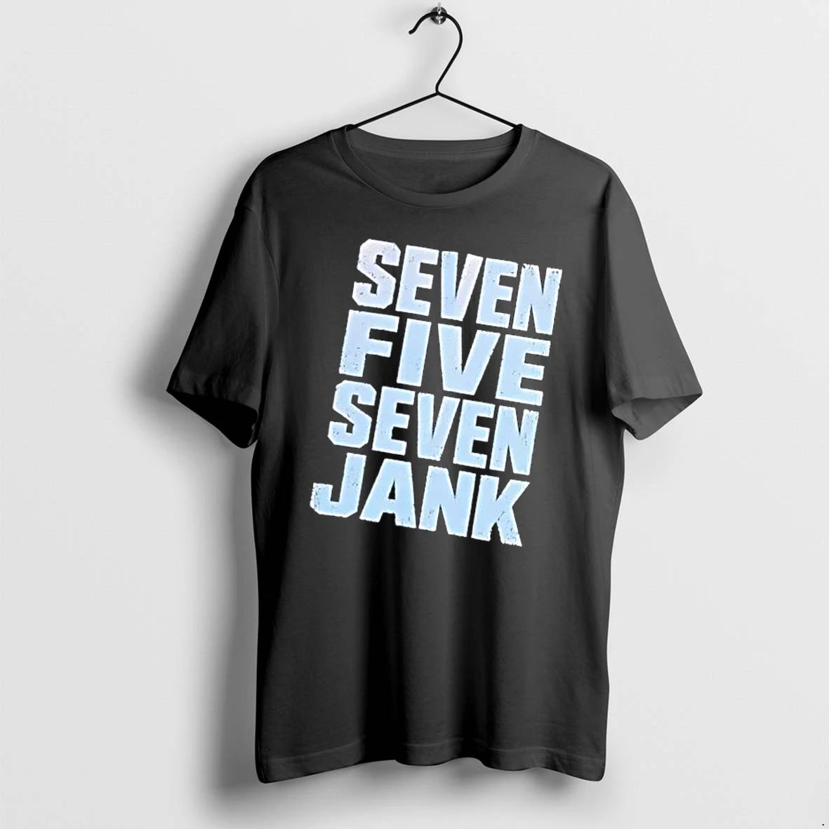 Officials Seven Five Jank Distressed Bold Block Letters White Cracked Text Mens T Shirt Sweater