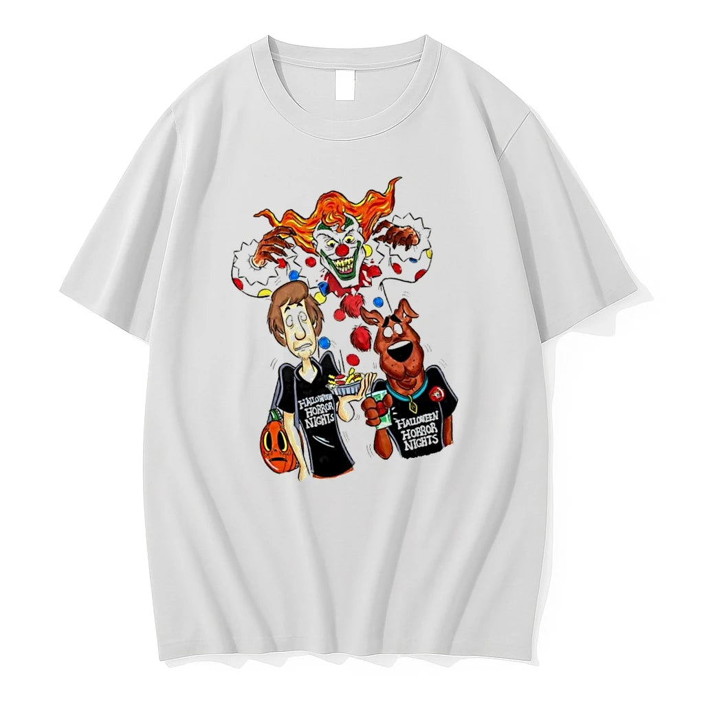 Officials Shaggy And Scooby Doo Jack The Clown Halloween Horror Nights Premium T Shirt