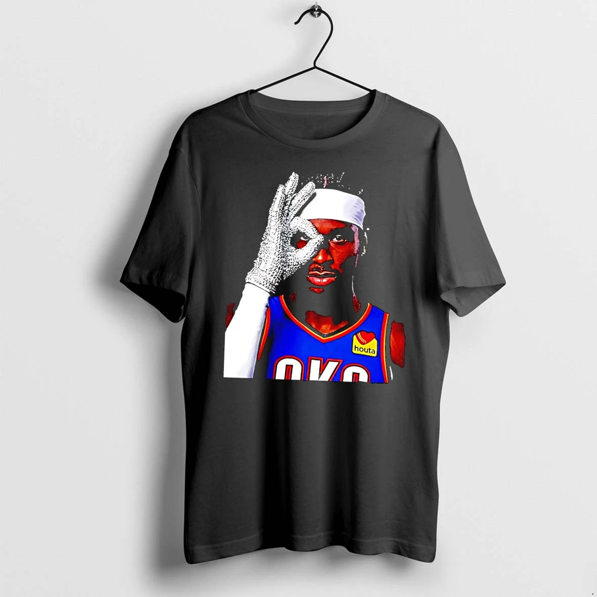 Officials Shai Gilgeous Alexander Okc Thunder Ok Gesture Sparkle Glove Black T Shirt Sweater