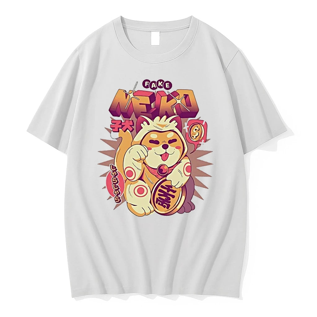 Officials Shiba Inu Maneki Neko Fake Neko T Shirt Sweater