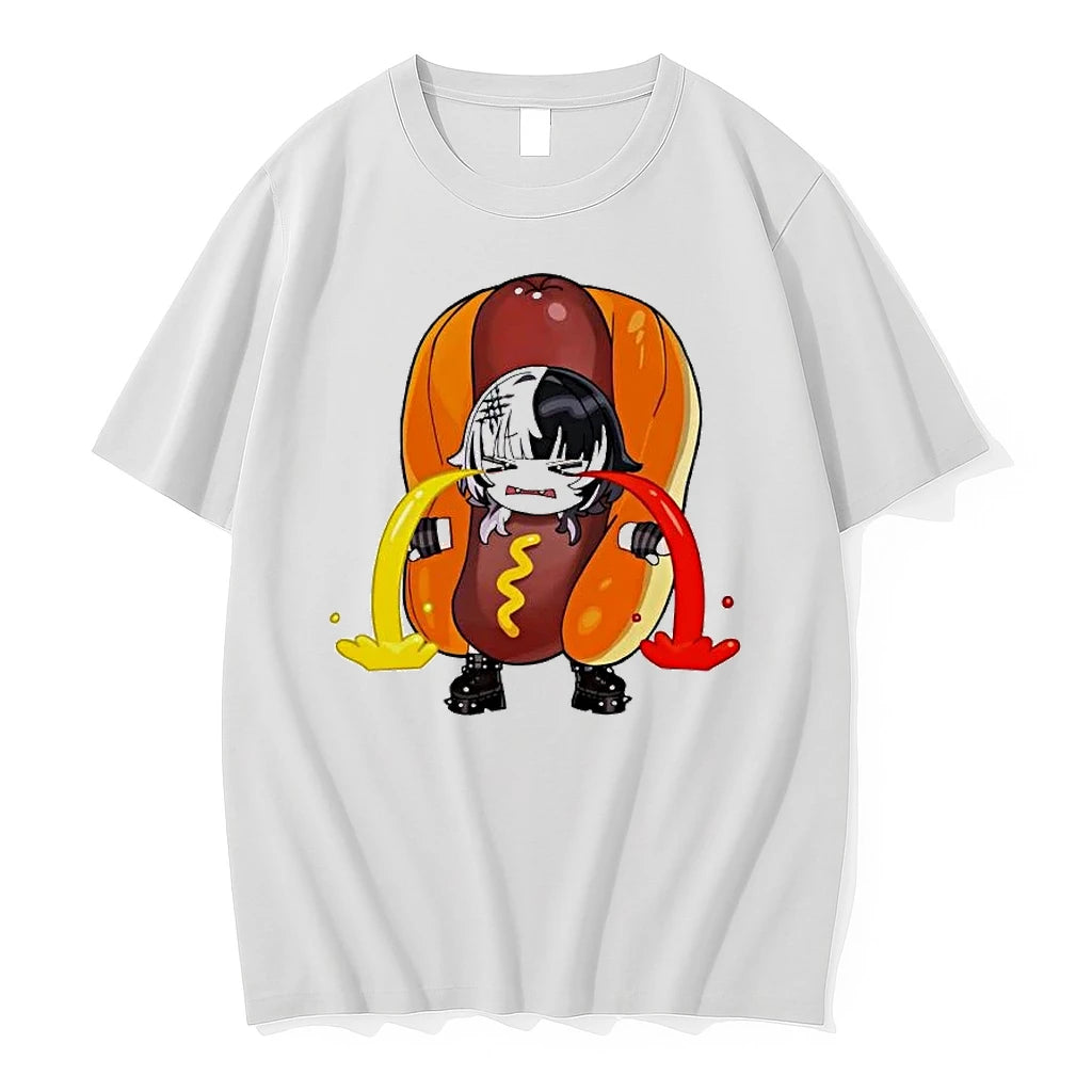 Officials Shiori Novella Hololive Hot Dog Crying Condiment Sauce Funny Premium T Shirt