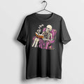 Officials Skeleton Reading Old Book Purple Armchair Black Cat Steaming Mens T Shirt Sweater