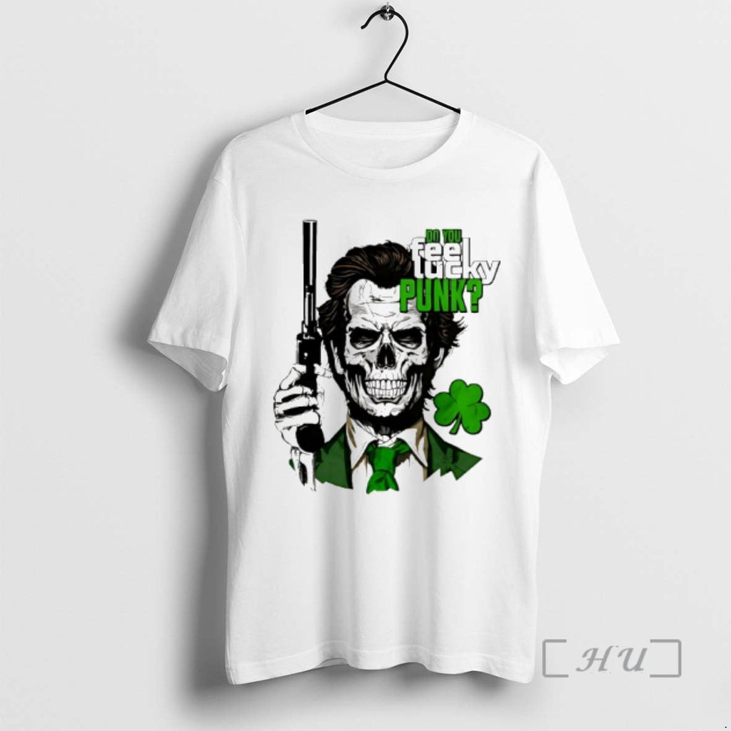 Officials Skull Holding Gun Do You Feel Lucky Punk Shamrock
