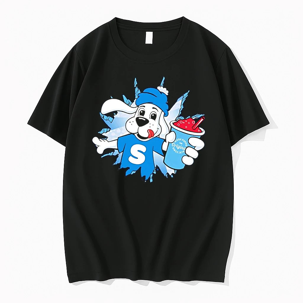 Officials Slush Puppie Mascot Dog S Logo Breaking Ice Slushie Black T Shirt Sweater