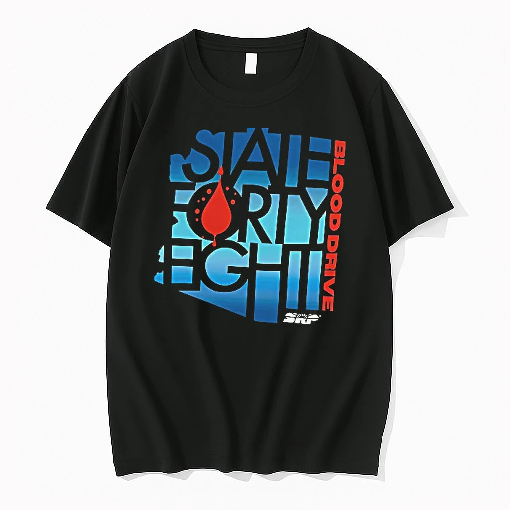 Officials State Forty Eight Blood Drive Arizona Outline Logo T Shirt Sweater