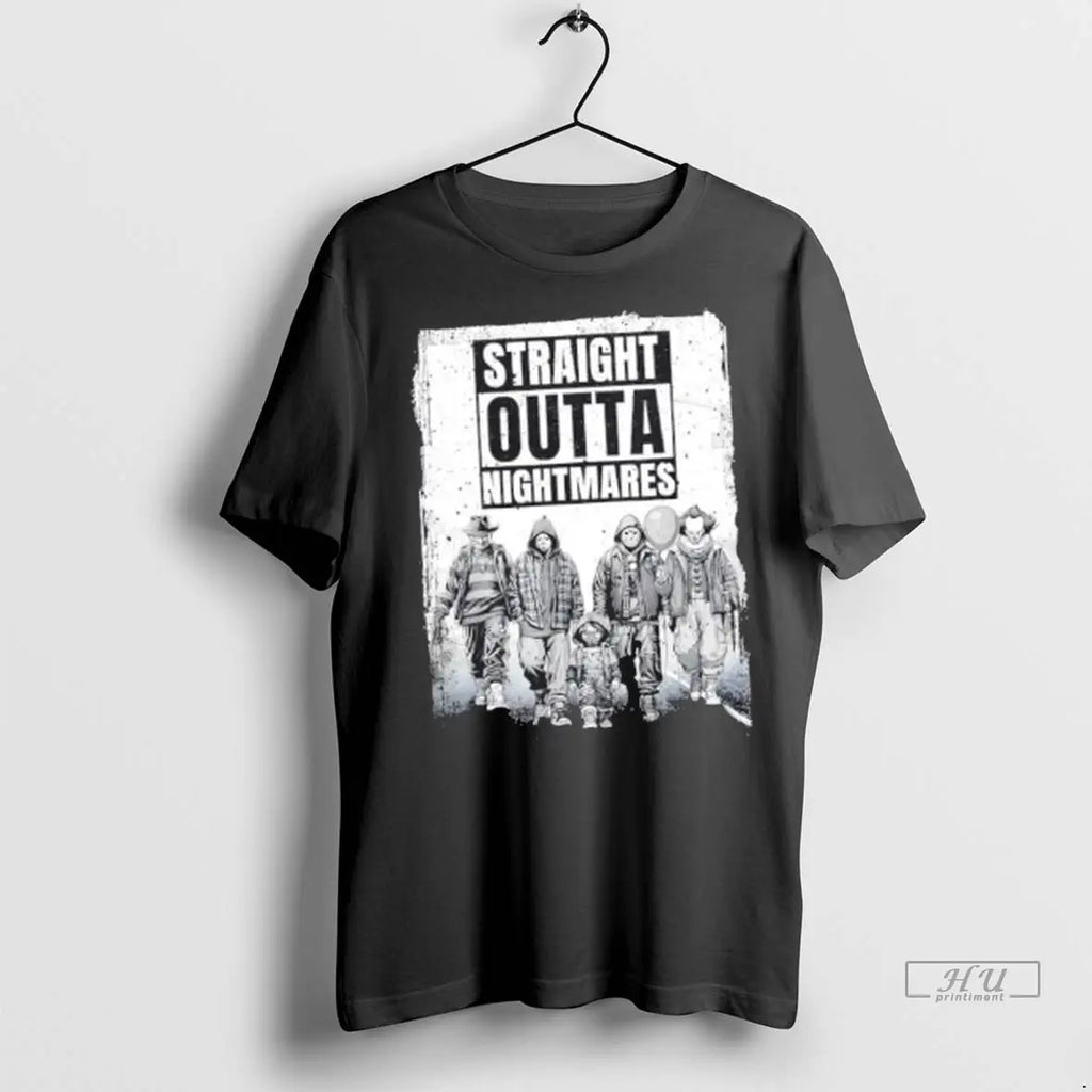 Officials Straight Outta Nightmares Horror Halloween Scary T Shirts