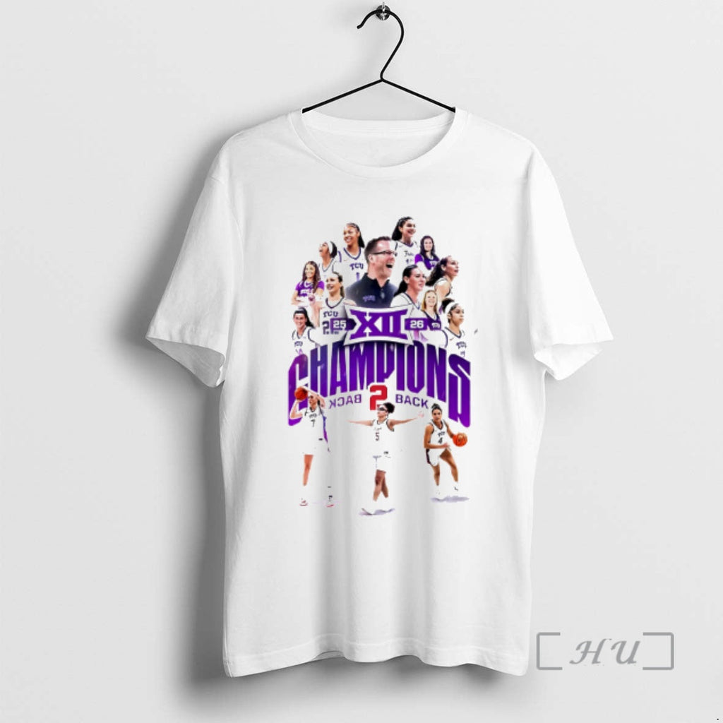Officials Tcu Horned Frogs Womens Basketball Big 12 Conference Champions 2026 Graphic Premium T Shirts