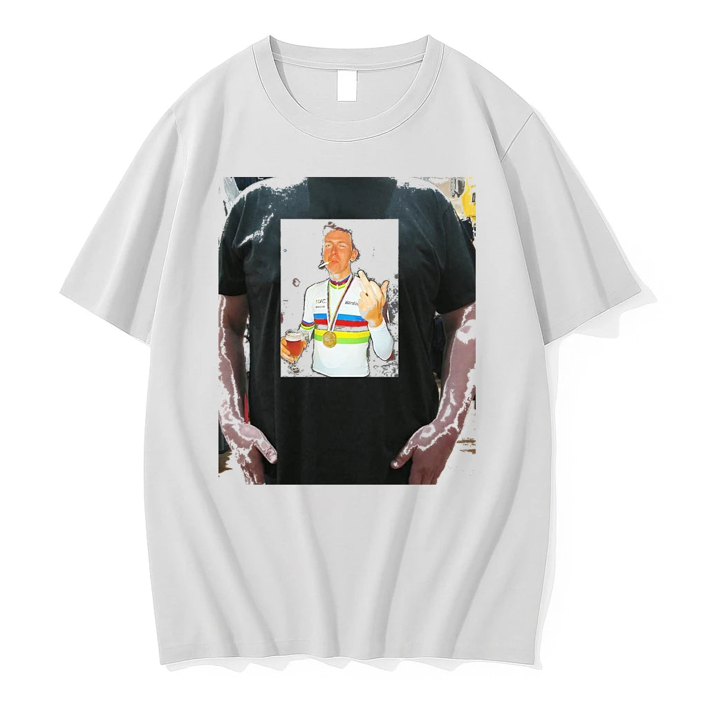 Officials Tadej Pogacar Holding Beer Middle Finger Premium T Shirt