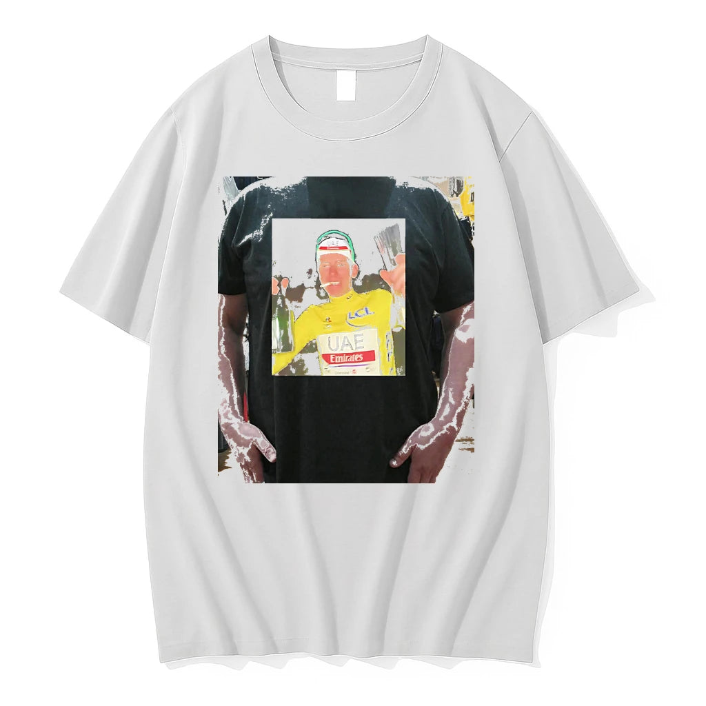 Officials Tadej Pogacar Holding Beer Smoking Funny Premium T Shirt