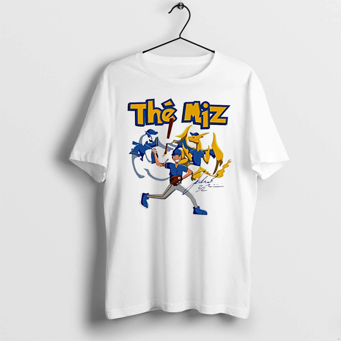 Officials The Miz Julio 32 Cartoon Baseball Player Lugia Charizard White Womens