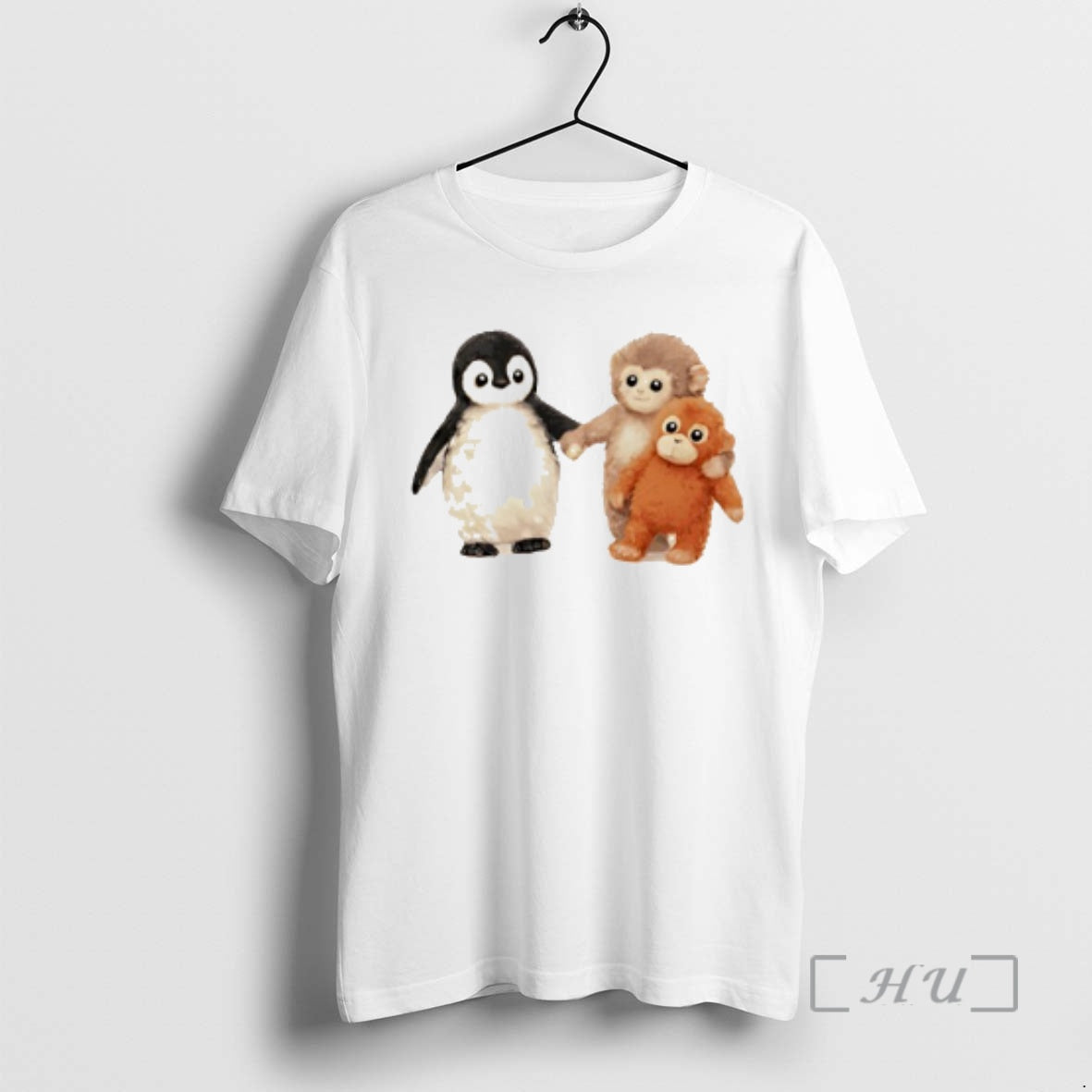 Officials The Punch Monkey Penguin Alone But Moving And Afraid But Moving Premium T Shirts