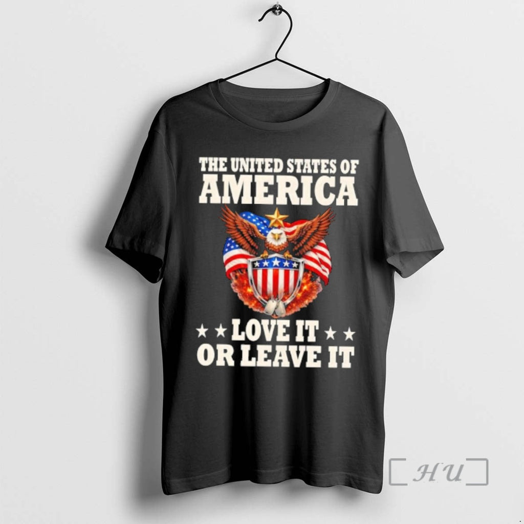 Officials The United States Of America Eagle Love It Or Leave It Premium T Shirts