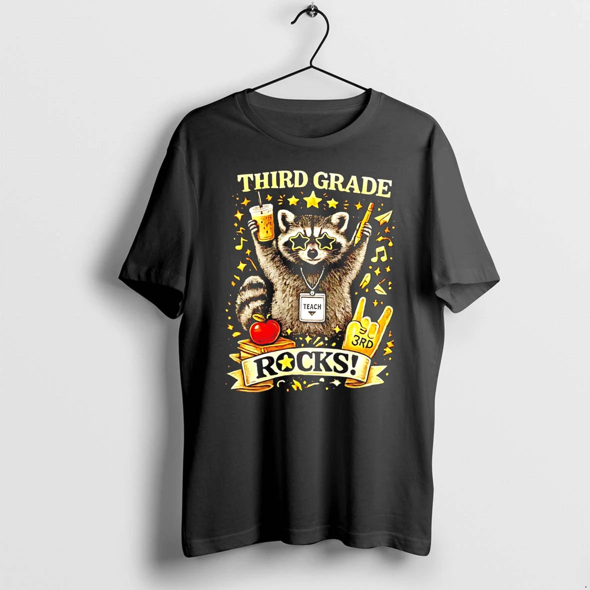 Officials Third Grade Rocks Raccoon Teacher Back To School Tee Premium T Shirt