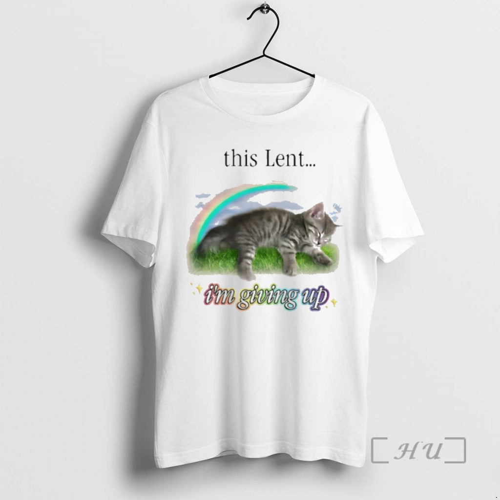 Officials This Lent Im Giving Up Cat Rainbow Graphic