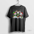 Officials Three Elf Reindeer Santa Rabbits Lovely Christmas Lights Animal Premium Tee Shirt Sweater