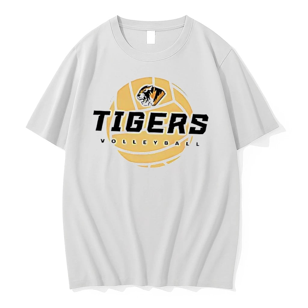 Officials Tigers Volleyball Roaring Feline Mascot Yellow Sports Ball White Womens Premium T Shirt