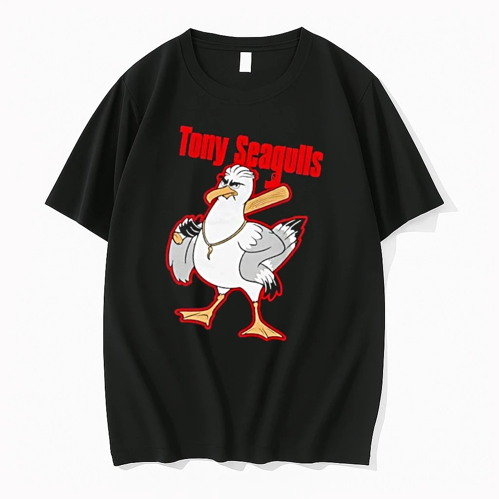 Officials Tony Seagulls Cartoon Mobster Bird Baseball Bat Italian Horn Mens Premium T Shirt
