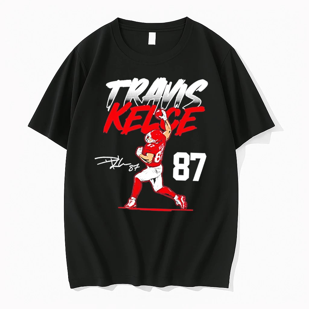 Officials Travis Kelce Kansas City Chiefs Name Number Pose Signature Tee Premium T Shirt