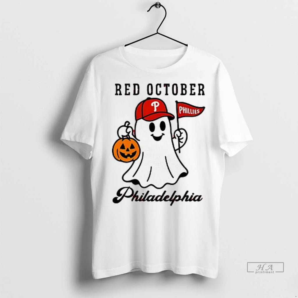 Officials Trendy Ghost Red October Philadelphia Phillies Halloween Shirt Sweater