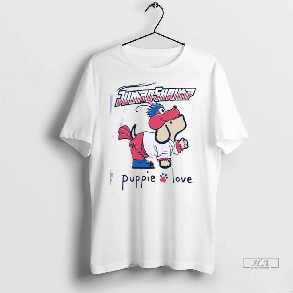 Officials Trendy Jacksonville Jumbo Shrimp Puppie Love Sky Mascot Shirt Sweater