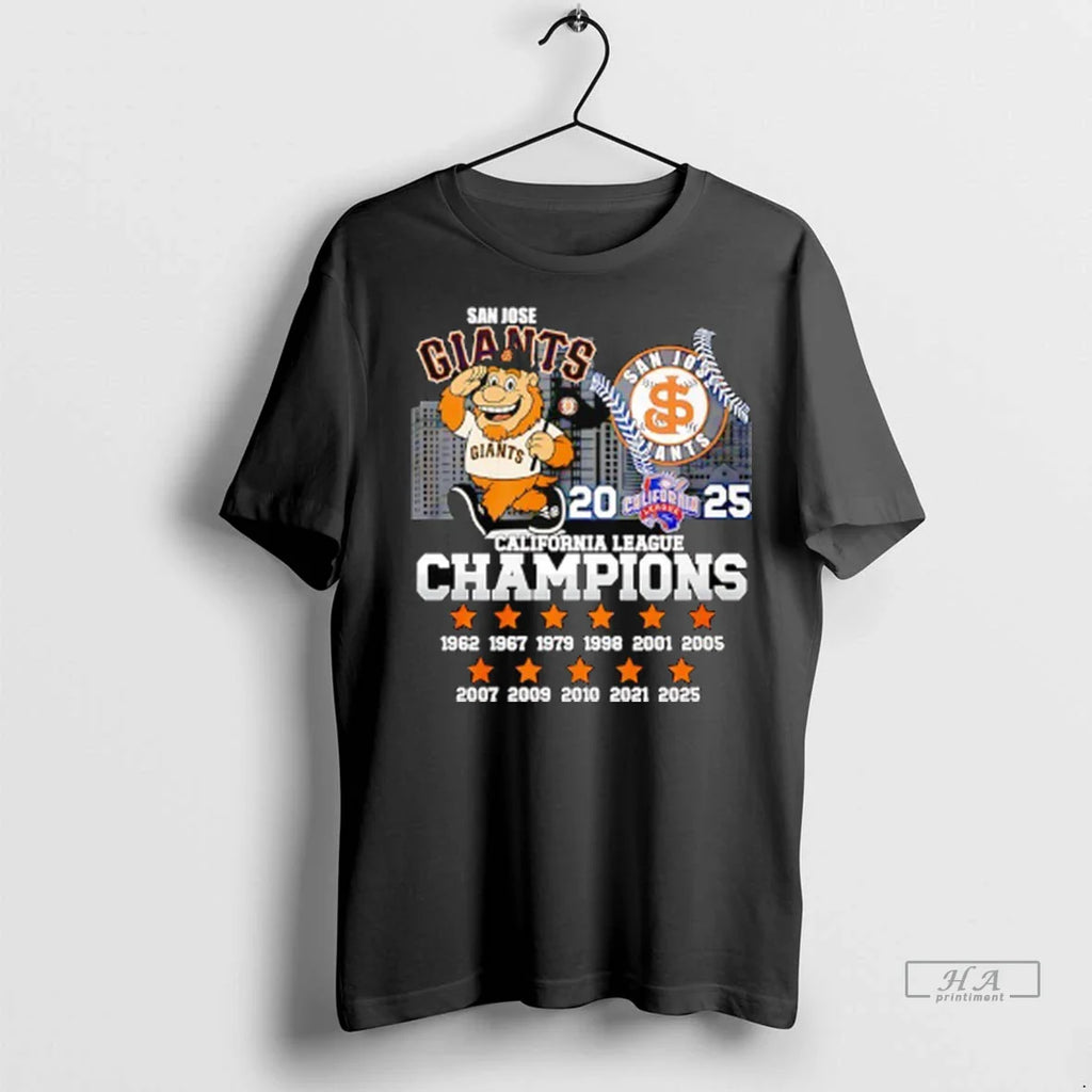 Officials Trendy San Jose Giants Mascot California League Champions 2025 Shirt Sweater