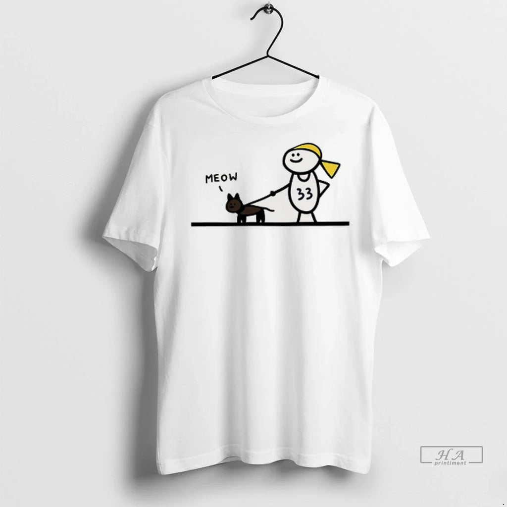 Officials Trendy Walking With Cat Number 33 Doodle Style Shirt Sweater