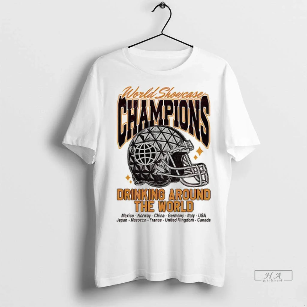 Officials Trendy World Showcase Champions Drinking Around The World Helmet Shirt Sweater