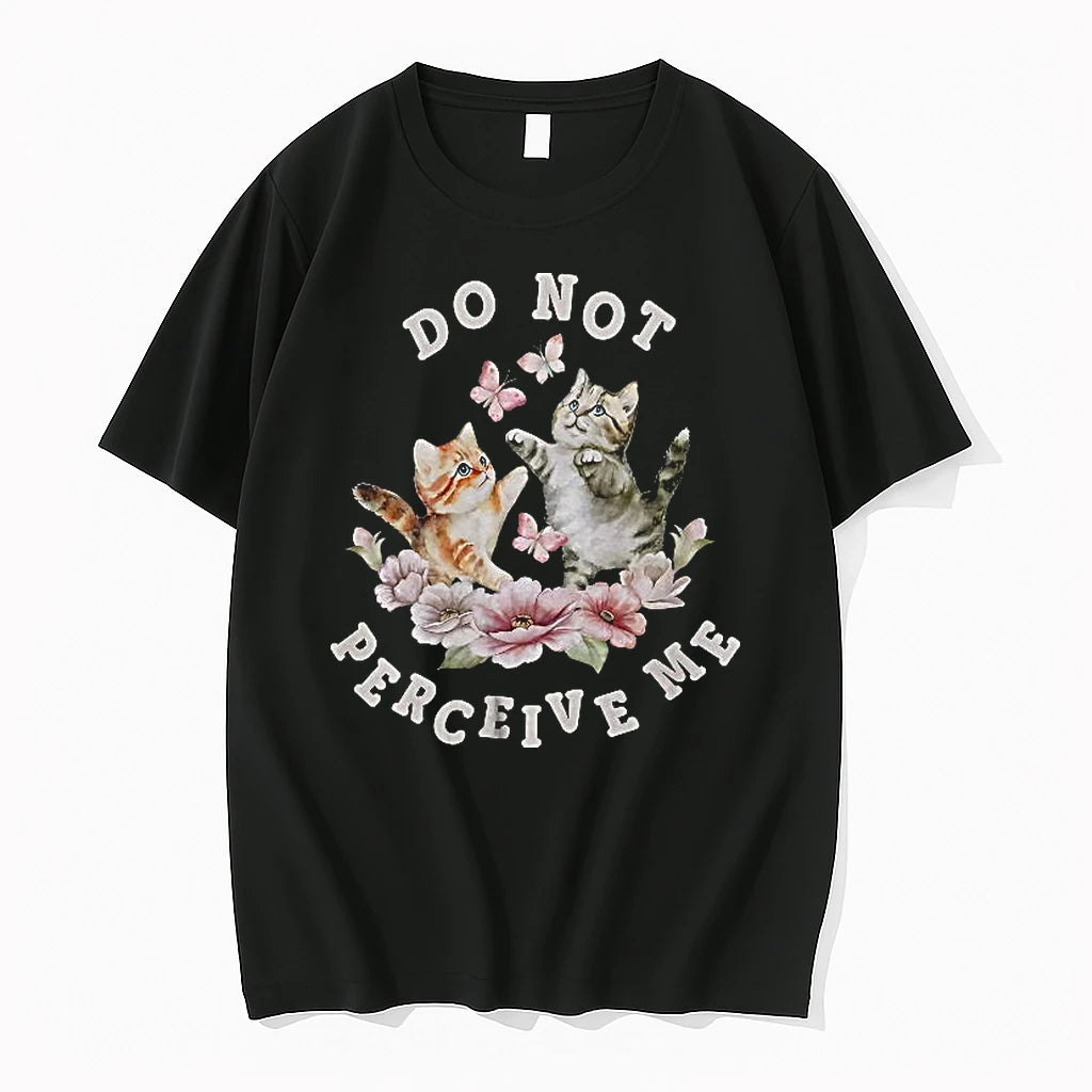 Officials Two Kittens With Butterflies And Flowers Do Not Perceive Me Women T Shirt Sweater