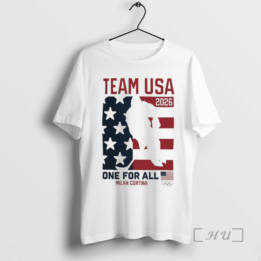 Officials Usa Hockey One For All 2026 Winter Olympics Heart Of Gold Premium T Shirts