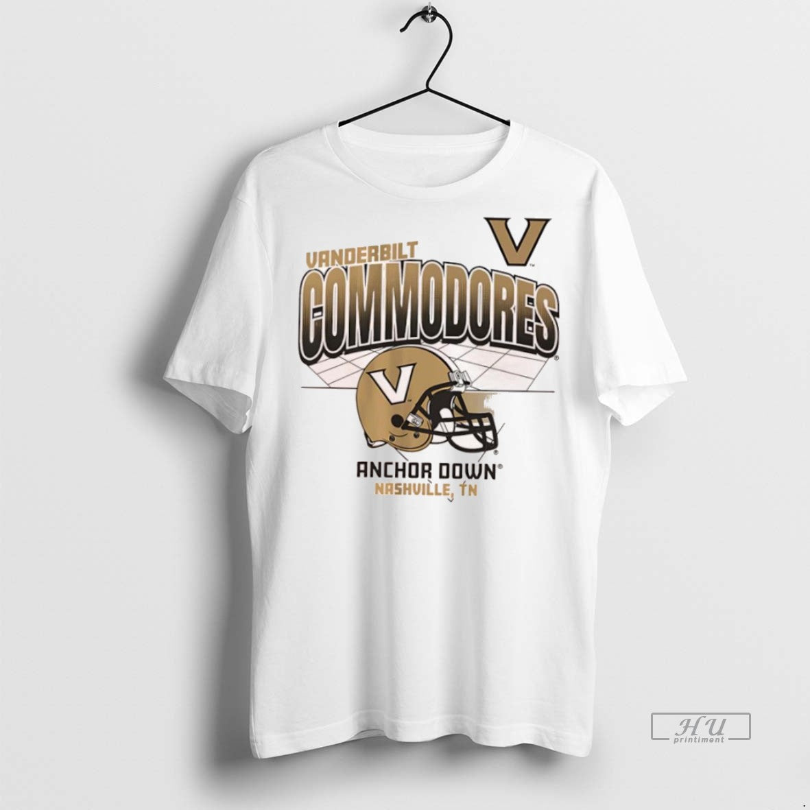 Officials Vanderbilt Commodores Anchor Down Nashville Tn Helmet Logo Tee Shirt Sweater