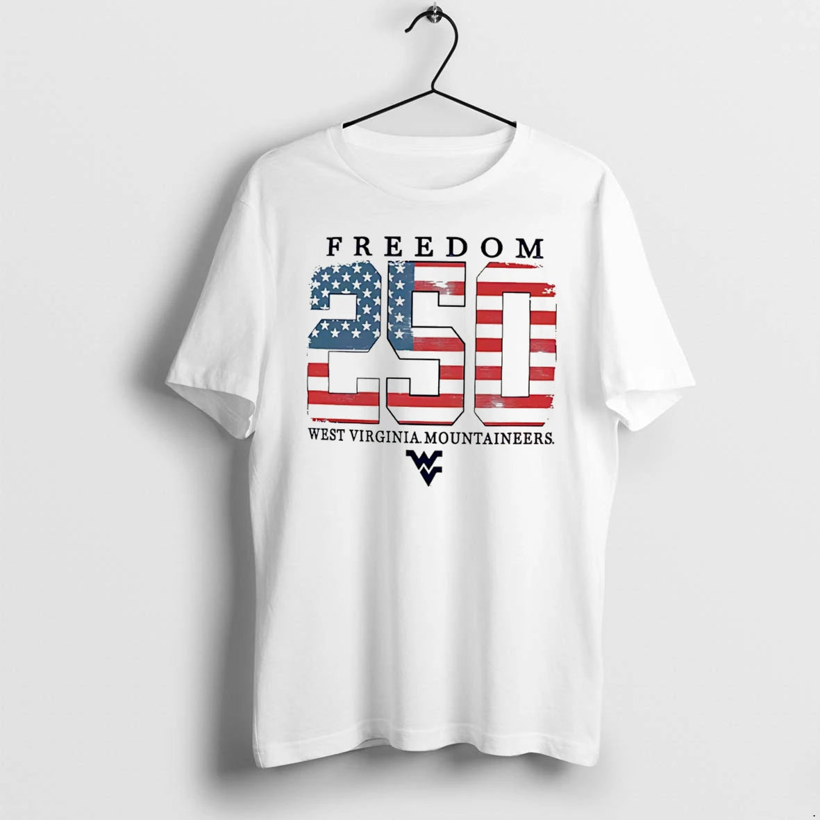 Officials West Virginia Mountaineers Americana Freedom 250th Logo Tee T Shirt Sweater