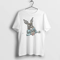 Officials White Rabbit Alice In Wonderland Character Wearing Spectacles Blue Jacket Premium T Shirt