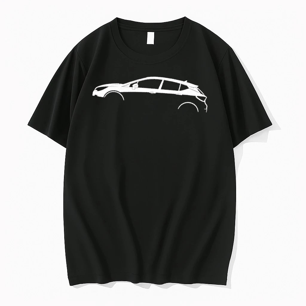 Officials White Silhouette Sport Compact Hatchback Automobile Line Art Mens Premium T Shirt