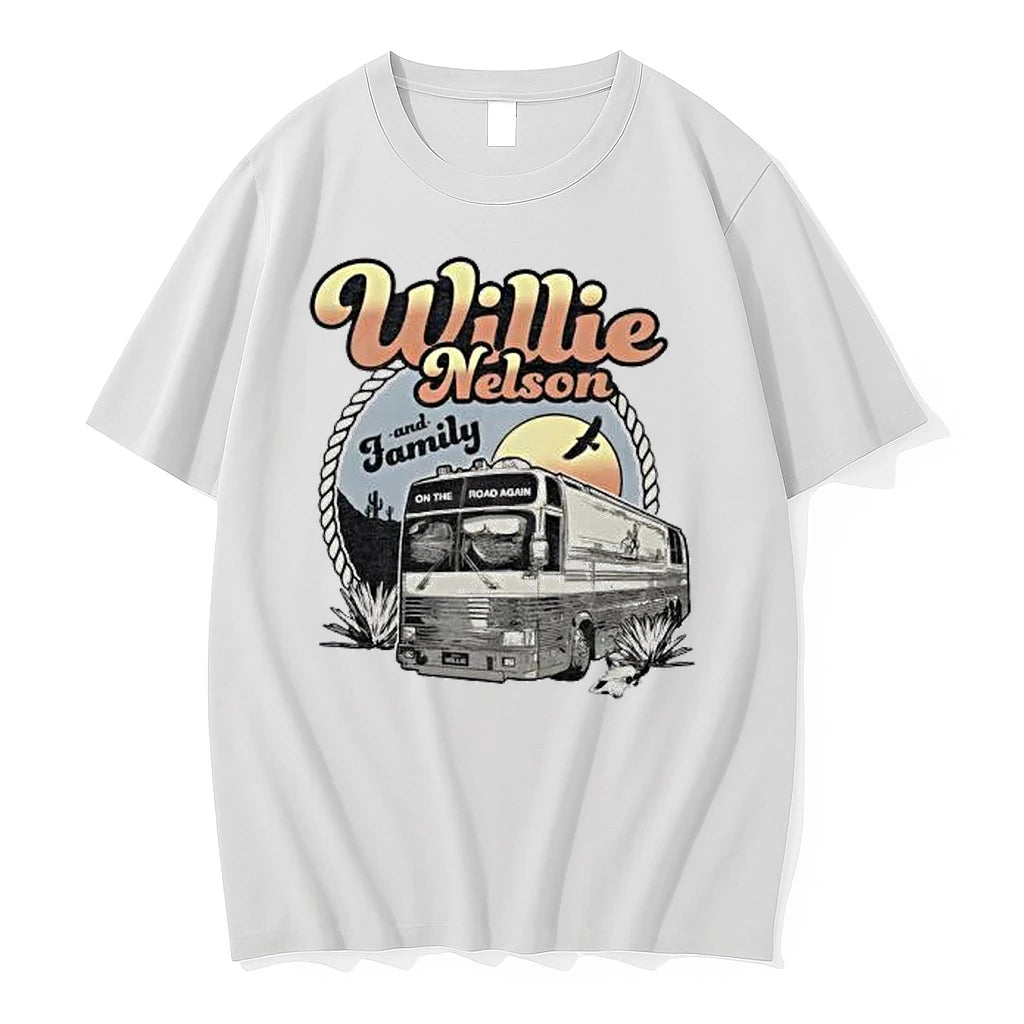 Officials Willie Nelson And Family Vintage On The Road Again Bus Premium T Shirt