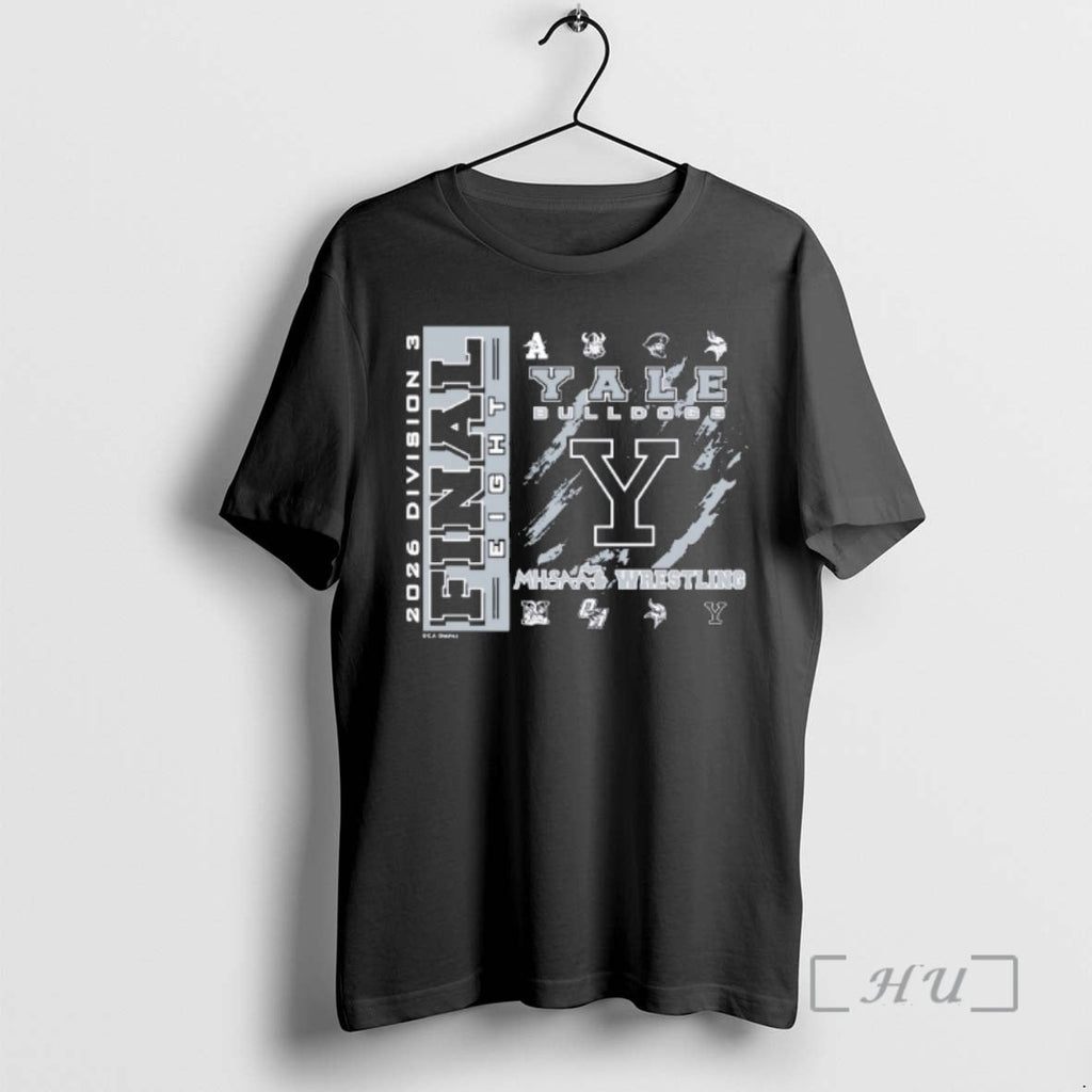 Officials Yale Bulldogs 2026 Mhsaa Team Wrestling Final 8 D3 Logo Premium T Shirts Sweater