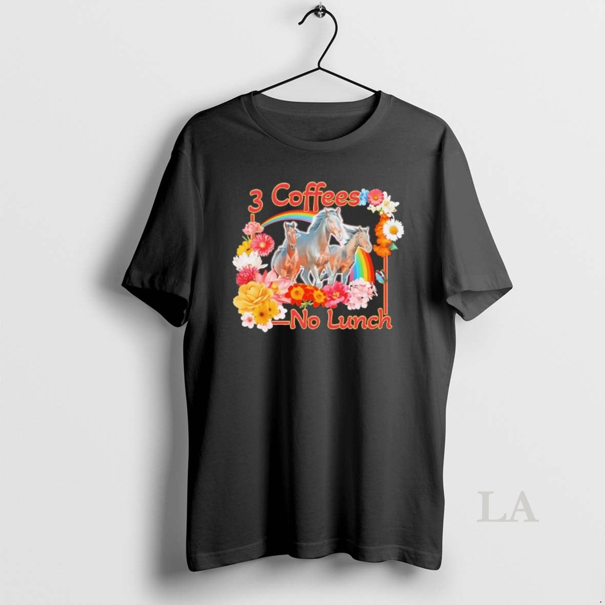 Original 3 Coffees Horse No Lunch Floral