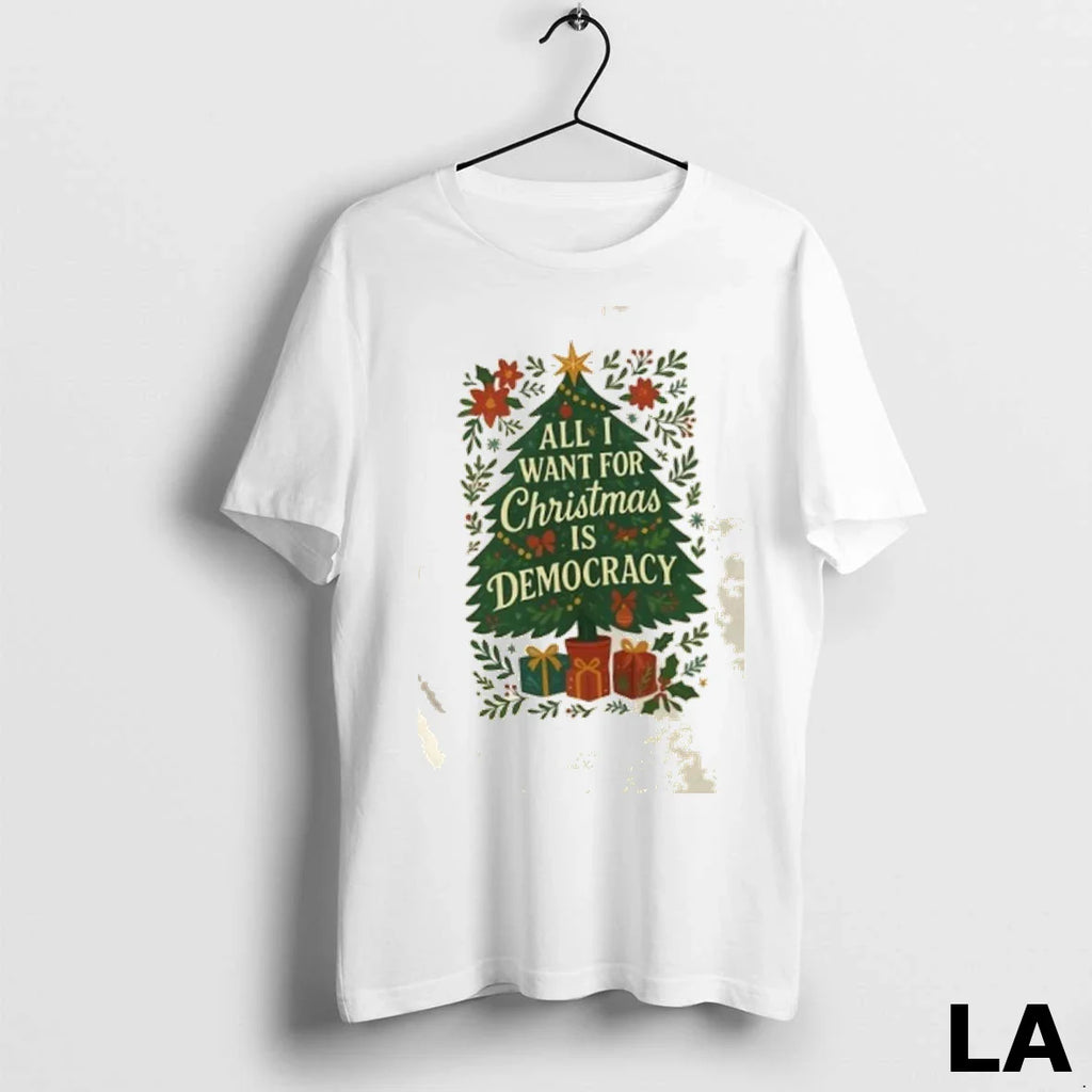 Original All I Want For Christmas Is Democracy Christmas Tree